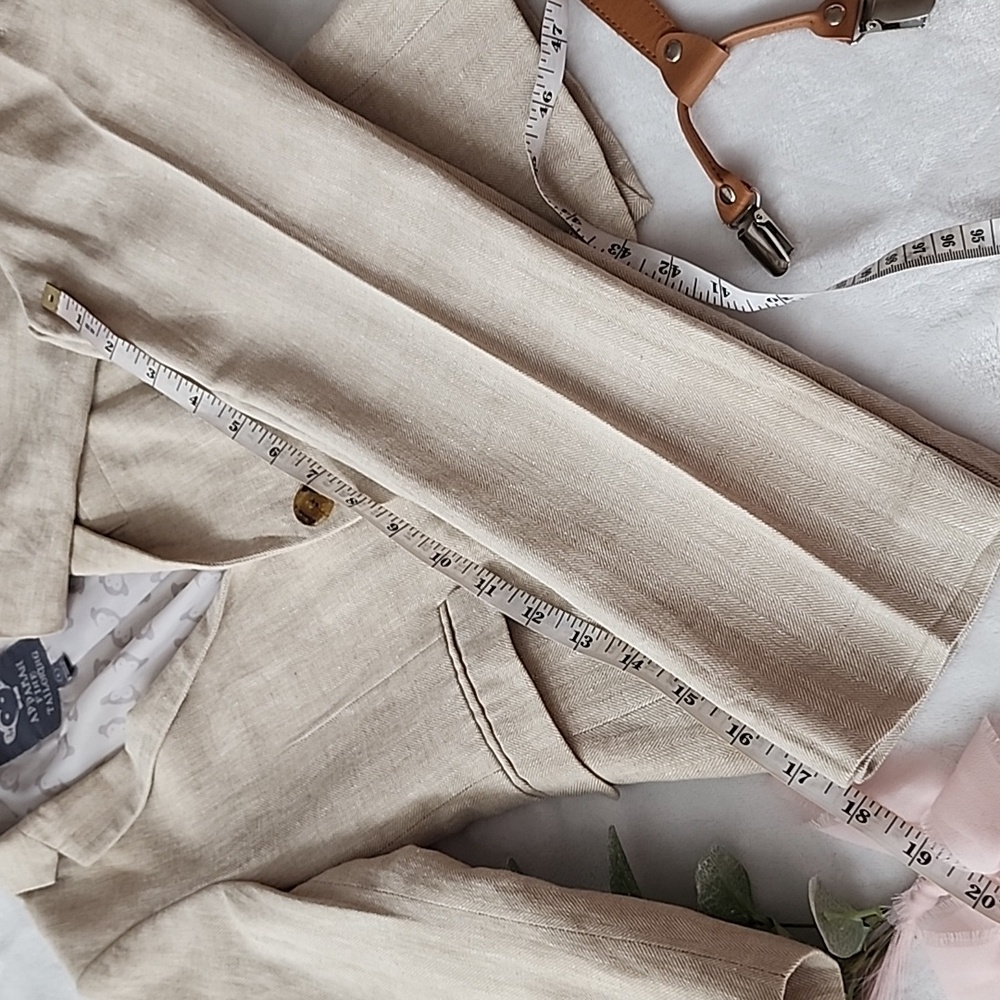Appaman Boys Linen Blend Suit Size 6 + Blush Suspenders | Wedding, Easter - Picture 14 of 15